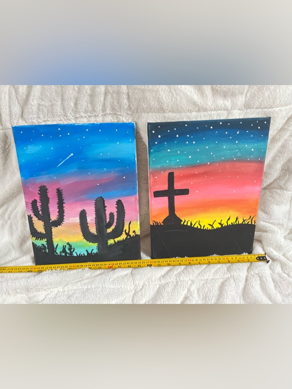 Sunset Painting (by me) - Vibrant Gradient Silhouettes - Picture 4 of 4
